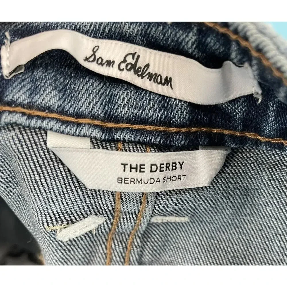 Sam Edelman Size 0/25 Shorts The Derby Blue Jean Bermuda Cut Off Style 6